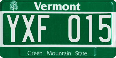 VT license plate YXF015