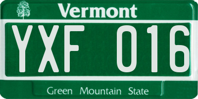 VT license plate YXF016