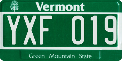 VT license plate YXF019