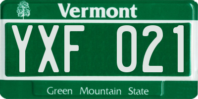 VT license plate YXF021