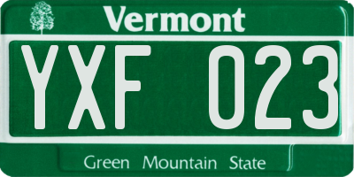 VT license plate YXF023