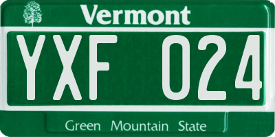 VT license plate YXF024