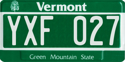 VT license plate YXF027