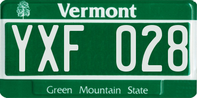 VT license plate YXF028