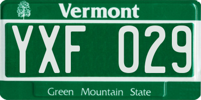 VT license plate YXF029