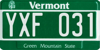 VT license plate YXF031