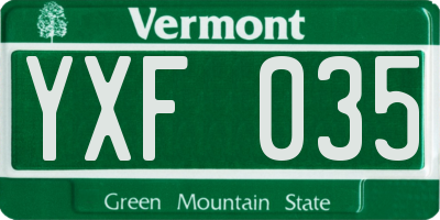 VT license plate YXF035