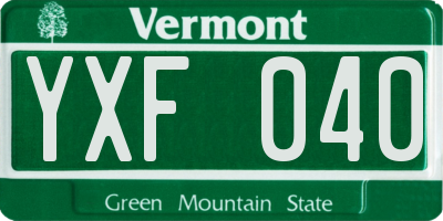 VT license plate YXF040