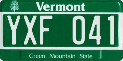 VT license plate YXF041