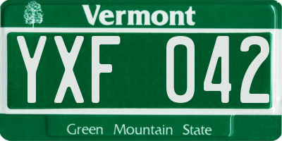 VT license plate YXF042