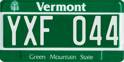 VT license plate YXF044