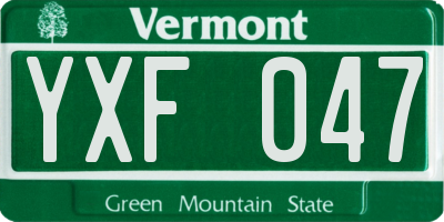VT license plate YXF047