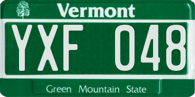 VT license plate YXF048
