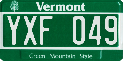 VT license plate YXF049