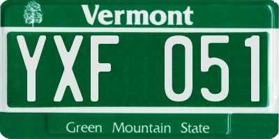 VT license plate YXF051