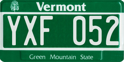 VT license plate YXF052