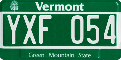 VT license plate YXF054