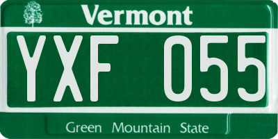 VT license plate YXF055