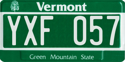VT license plate YXF057