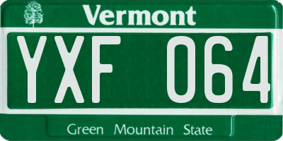 VT license plate YXF064