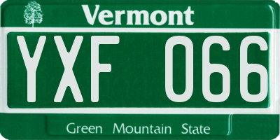 VT license plate YXF066