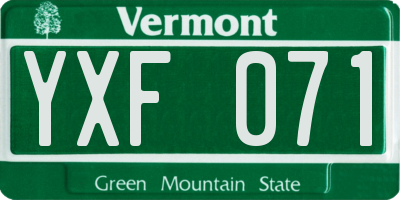 VT license plate YXF071