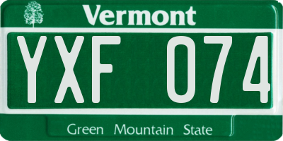 VT license plate YXF074