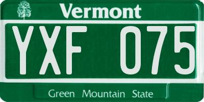 VT license plate YXF075