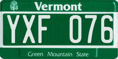 VT license plate YXF076