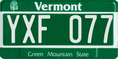 VT license plate YXF077