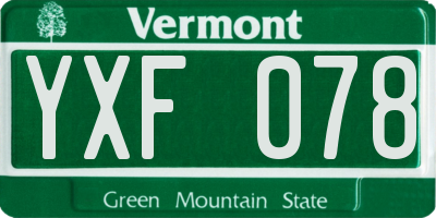 VT license plate YXF078