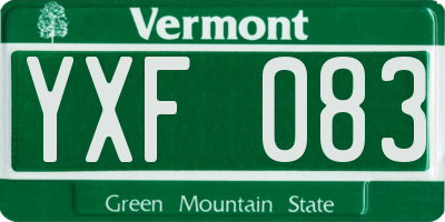 VT license plate YXF083