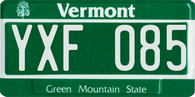 VT license plate YXF085
