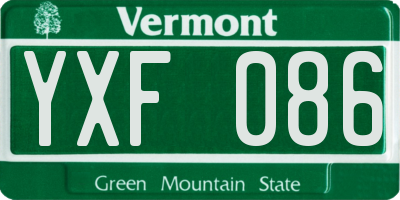VT license plate YXF086