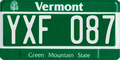 VT license plate YXF087