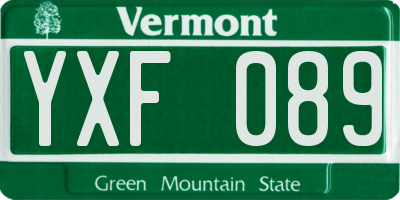VT license plate YXF089