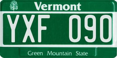 VT license plate YXF090
