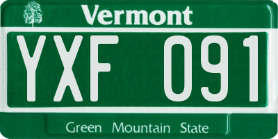 VT license plate YXF091