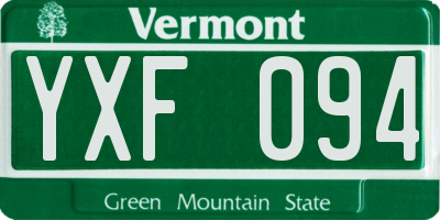 VT license plate YXF094