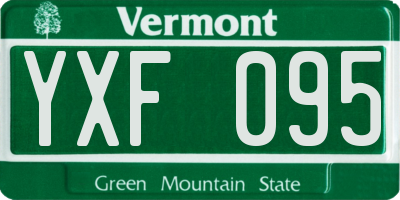 VT license plate YXF095