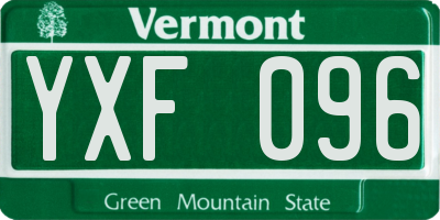 VT license plate YXF096