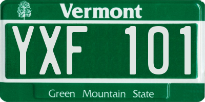 VT license plate YXF101