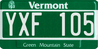 VT license plate YXF105
