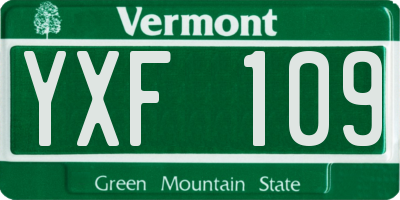 VT license plate YXF109