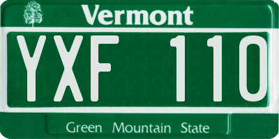 VT license plate YXF110