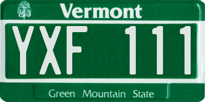 VT license plate YXF111