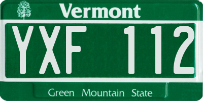 VT license plate YXF112