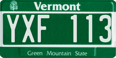 VT license plate YXF113