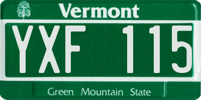 VT license plate YXF115