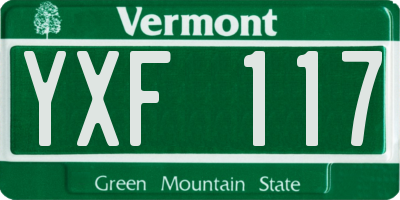 VT license plate YXF117